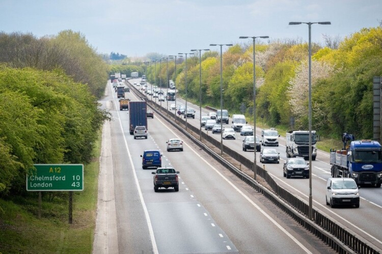 A 15-mile section of the A12 in Essex is being widened to dual three lanes