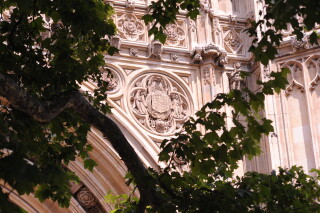 Stonework detail over the entrance