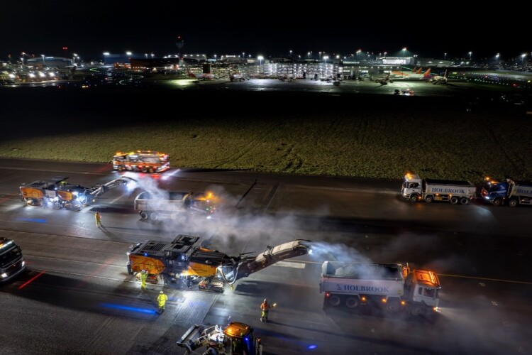 Aviation projects, like this runway resurfacing project in Luton, are leading source of demand. Image courtesy of Leo Hillier/LLA Media