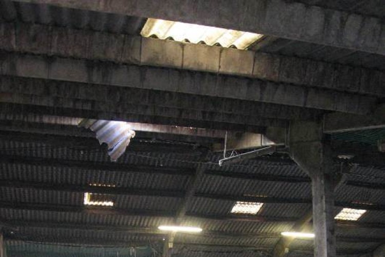 The roof through which Gregorz Sobko fell to his death