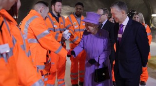 Meeting site workers under Bond Street during construction of the Crossrail project
