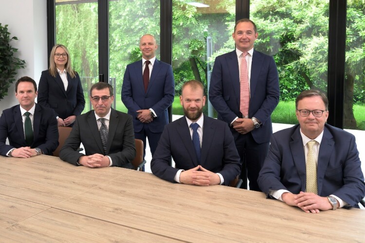Standing (left to right) are Claire Lynch, James Ellerington and chief executive James Davies. Seated are Danny Leitch, Charles Hicks, Chris Parsons and chair Robert Wigley.