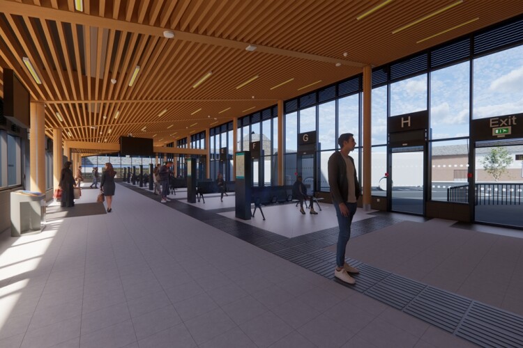 CGI of Bishop Auckland's new bus station 