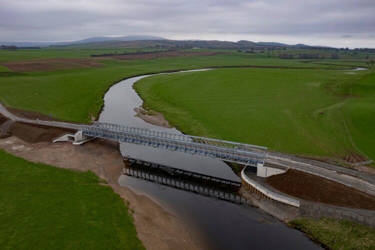 The new Mabey Delta bridge across the Clyde at Carstairs Junction