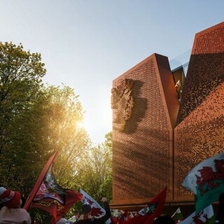 The Kop Stand has been designed by Populous with heavy emphasis on red brick