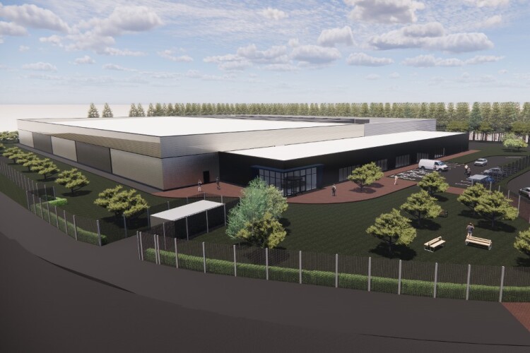 CGI of the approved data centre development at Halo West