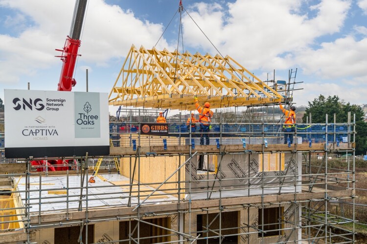 Gibbs Timber Frame erected three houses in a day at Newport's Three Oaks development