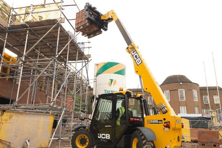 JCB Loadall at work on a house-building site
