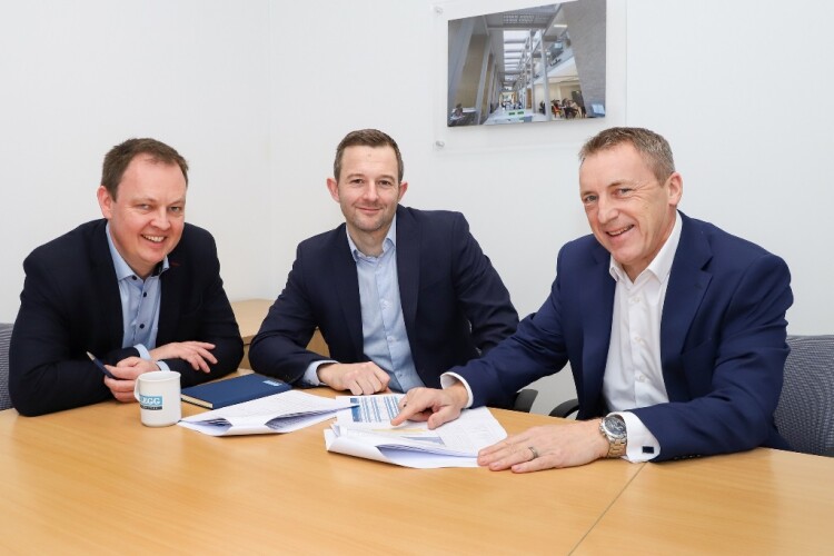 Clegg&rsquo;s leadership team, left to right, pre-construction director Ross Crowcroft, managing director Michael Sims and operations director Darren Chapman