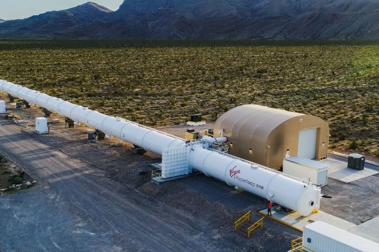 Virgin Hyperloop One's prototype in the Nevada desert 