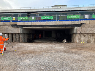 About 750 tonnes of material was excavated to create the new 10m-wide, 12m-long section of subway.