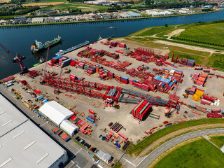 The main boom assembly takes shape at Mammoet’s yard in Westdorpe