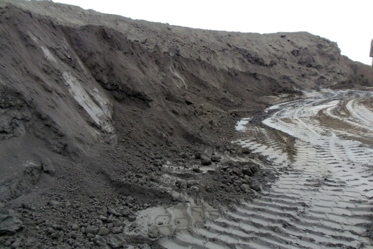 A typical ash stockpile