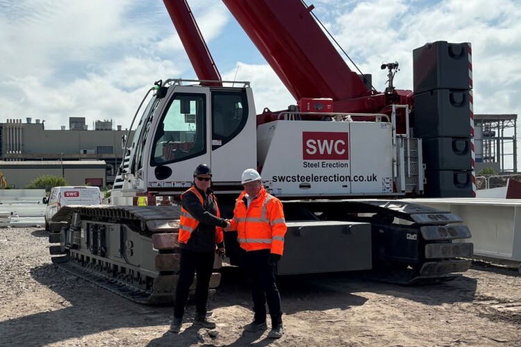 Ben Lee of SWC (left) and Paul Goodall of Liebherr Great Britain (right)