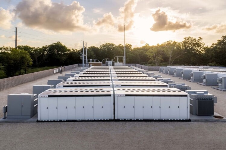 A Tesla Megapack battery energy storage system