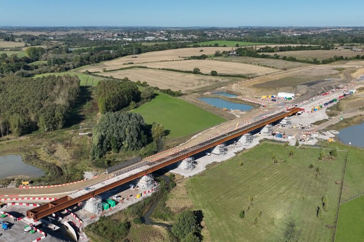 This month saw HS2 main works contractor EKFB complete a 2,695-tonne deck slide for the Westbury viaduct near Brackley