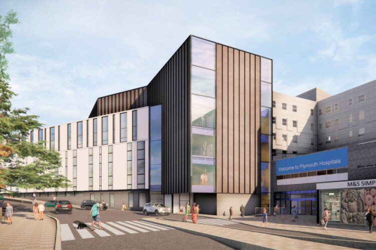 Artist's impression of the hospital extension (Image courtesy of Plymouth Hospitals University NHS Trust)