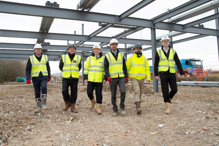 From left to right are Eamonn Gorman (Deeley), Jonathan Wood (Stoas Architects), Steve Roberts (Bloor Homes Western MD), Steve Turner (Deeley) and Keith Warburton (MDA Consulting)