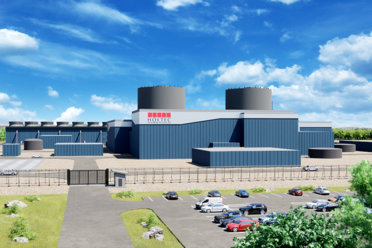 CGI of a Holtec SMR-300 small modular reactor plant