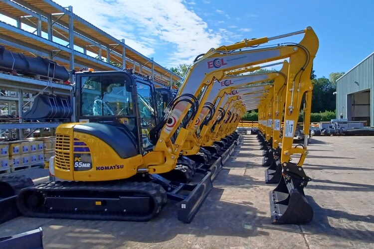 The &pound;10m deal includes 40 Komatsu PC55 crawler excavators