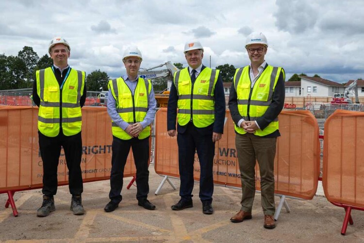 On site, left to right, are: EWC project manager Nick Galvin, Seashell CEO Brandon Leigh, EWC director James Eager and Seashell finance director Ben Boddice