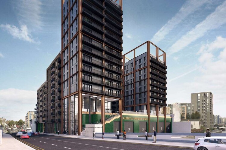 CGI of the plans for Albert & Swedish Wharf in Fulham