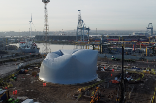 The dome being inflated