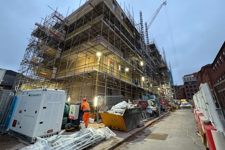 The first Revolution Battery, powering cranes on a B&K site in Nottingham