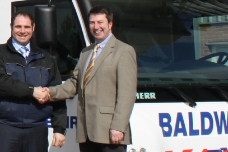 Wayne Baldwin, left, with Liebherr GB boss Richard Everist