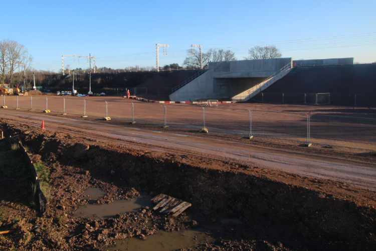 The underbridge was jacked into place during a nine-day line closure 