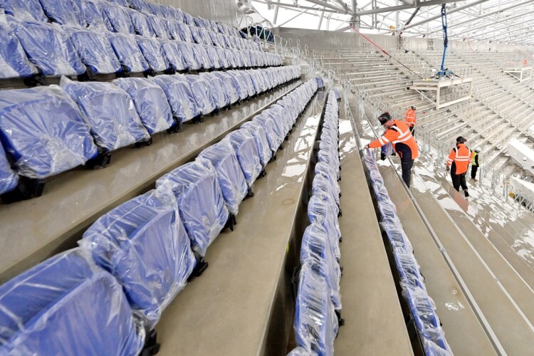 Seats are being installed at a rate of 500 a day