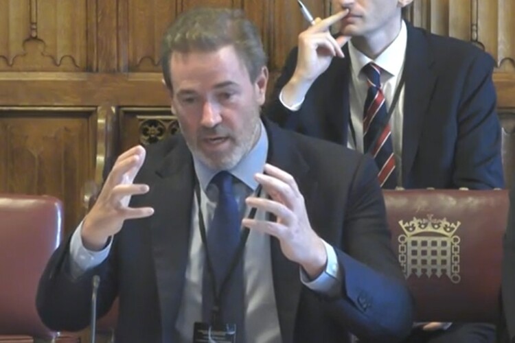TopHat chairman Carl Leaver makes his point to the House of Lords built environment committee 