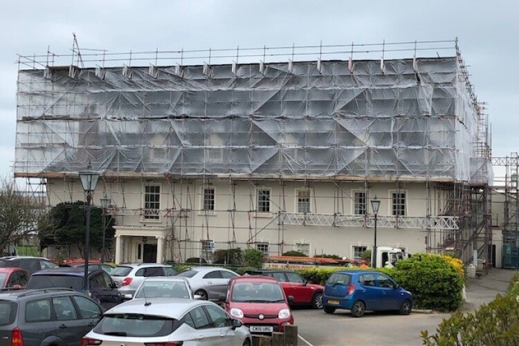 Moonfleet Manor hotel in Weymouth during the building works