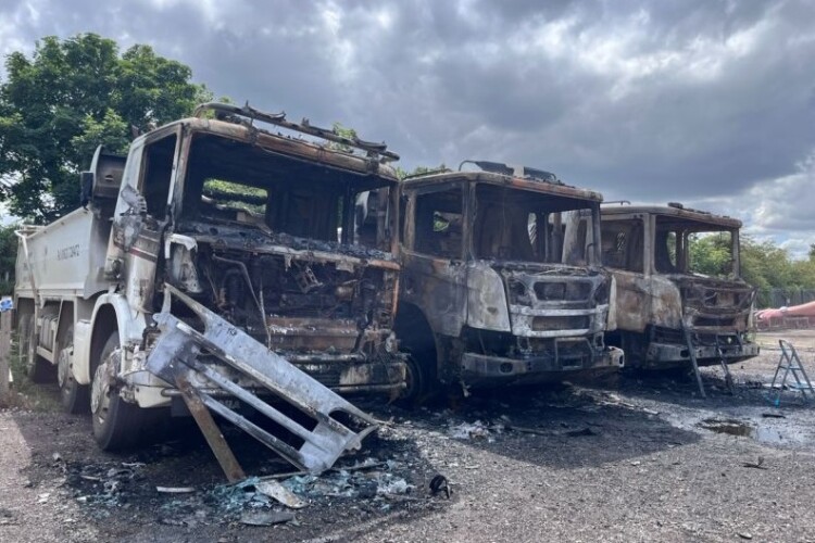 Bulk Transfer had three tipper trucks torched