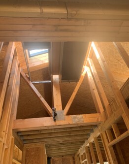 View of the roof inside the property