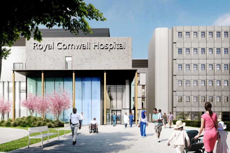 The new Women & Children&rsquo;s wing will provide a new front door for the Royal Cornwall