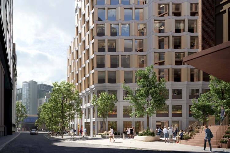 CGI of the planned 65 Crutched Friars building, as seen from Vine Street