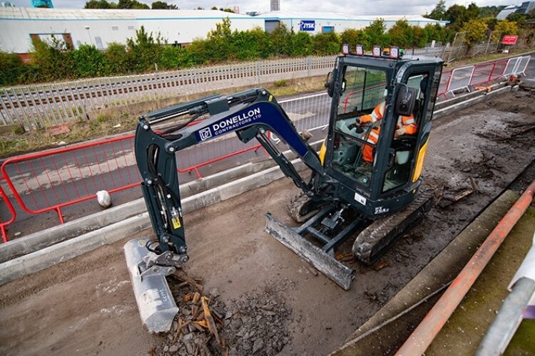 On eof Donellon's new HX25Az excavators at work