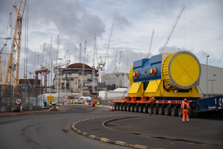 The 450-tonne generator stator arrives