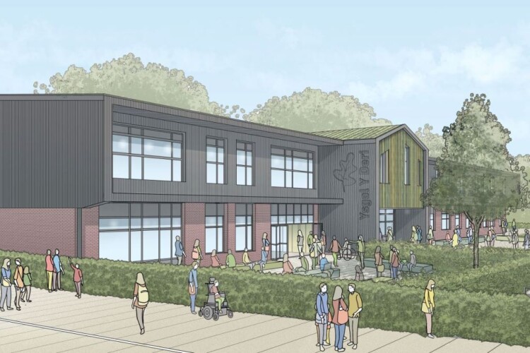 Artist's impression of Ysgol Llyn Derw