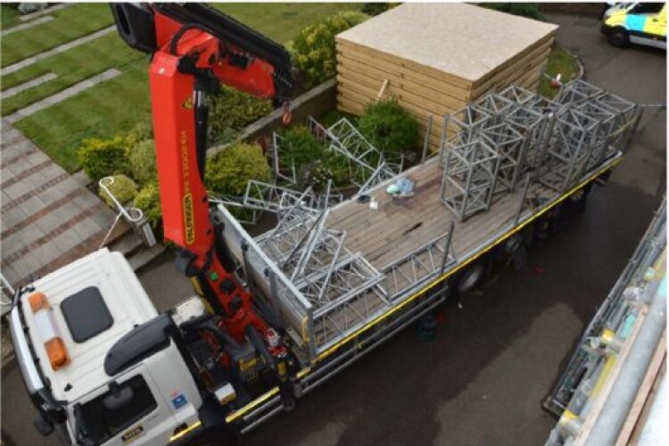 Jack Phillips had been assisting while mast climber sections were being lifted by a lorry loader crane