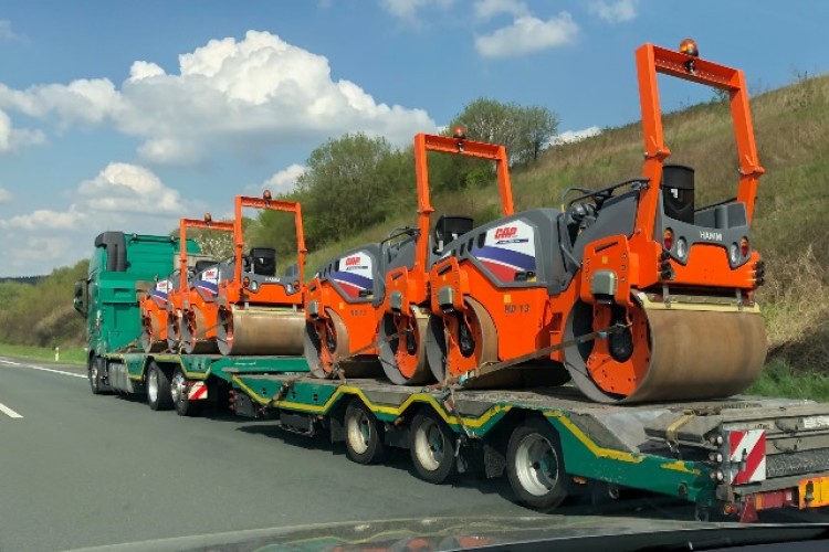 Hamm rollers spotted on an autobahn near Cologne in transit from Germany to GAP's depots