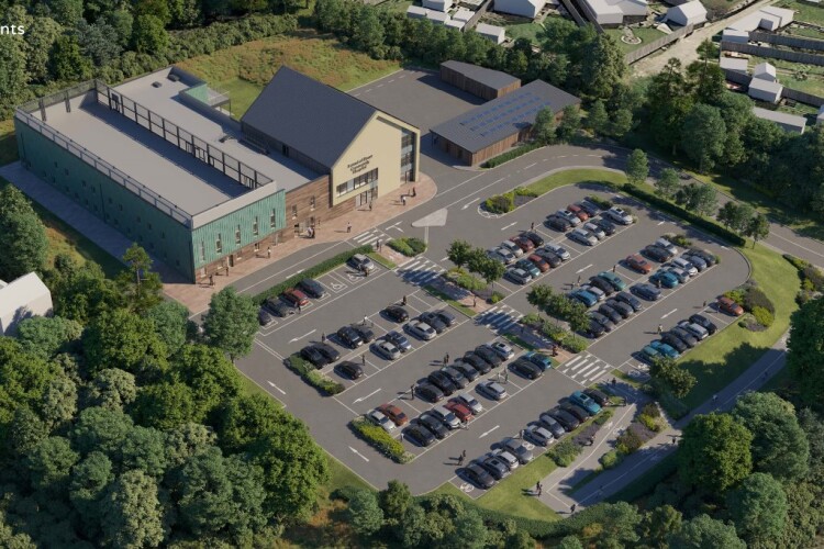 CGI of the new community hospital being built in Cinderford 