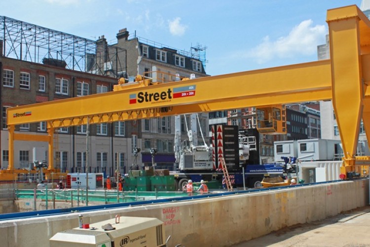 This overhead travelling crane was made in Derbyshire for the Crossrail project