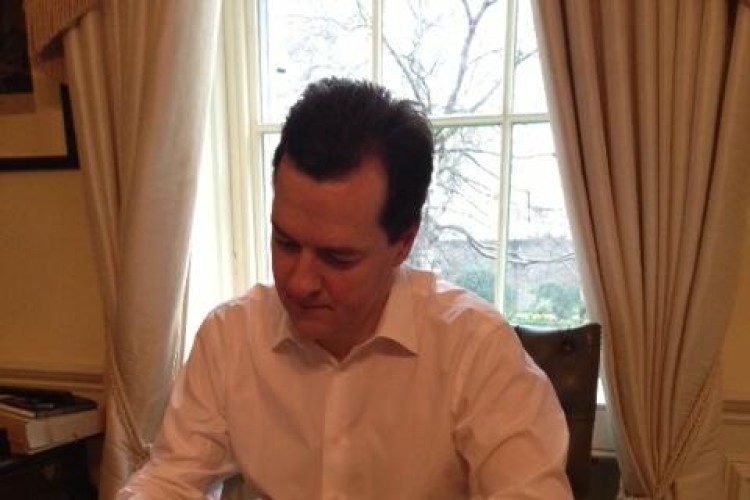 George Osborne tweeted this photo of himself shortly before delivering the 2103 Budget statement