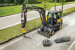 Volvo's compact EW60E wheeled excavator is appearing at Bauma