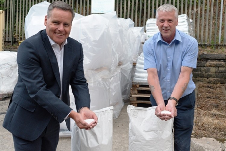 Oscrete operations director Scott Wilson and technical manager Dean Clarke with the first delivery of their new product