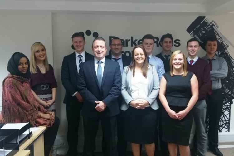 From left to right are Faisa Mohammed, Chloe Bradshaw, Will James (divisional manager), Jon Davies (divisional manager), Chris Birtle, Charlotte Da Silva, Daniel Dennis, Matthew Jones, Louise Clark, Ramzl Hafayz and Dylan Bodin