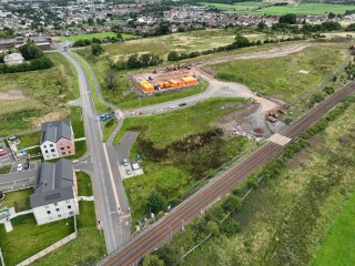 Aerial view of the station location as it is now