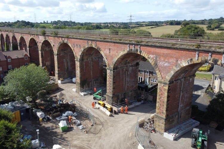 Strengthening work is nearing completion on Yarm Viaduct 